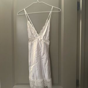 White satin lingerie set